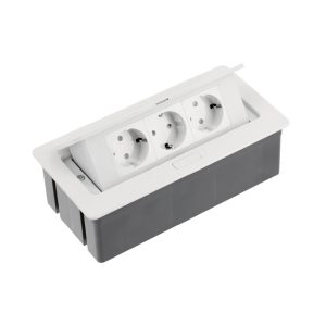 Priza incorporabila in blat, 3xSCHUKO, cablu 1.5 m inclus, alb mat AE-PBSC3GS-10