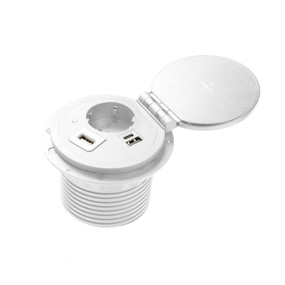 Priza incorporabila CHARGER PLUS, 1xSCHUKO, 1xUSB A+C, HDMI, incarcare WIRELESS, AE-BPW1SACP-10