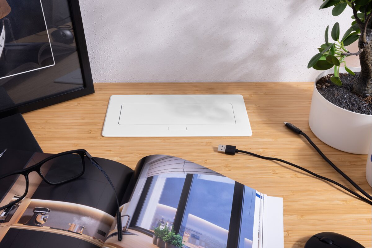 Priză de mobilă MULTISOFT, 2 prize Schuko, USB A+C, RJ45, AE-PBSUR2GS-10 - imagine 3