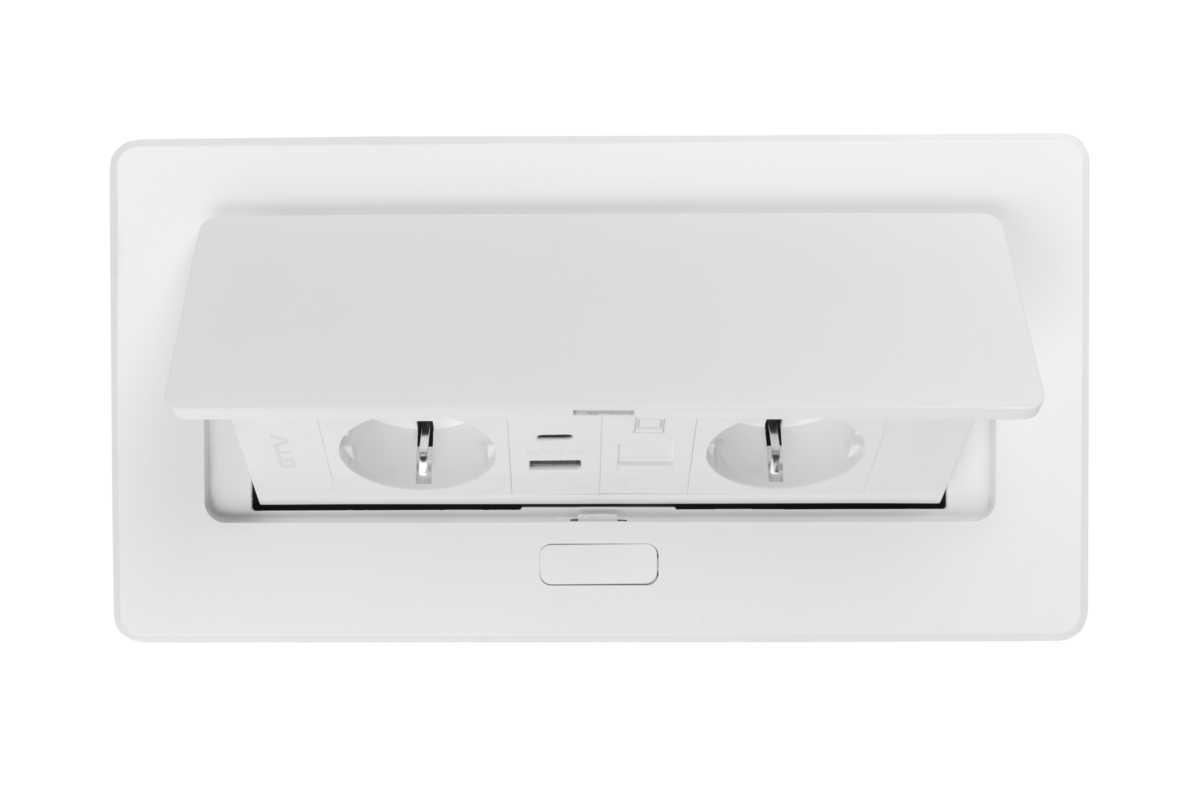 Priză de mobilă MULTISOFT, 2 prize Schuko, USB A+C, RJ45, AE-PBSUR2GS-10 - imagine 5