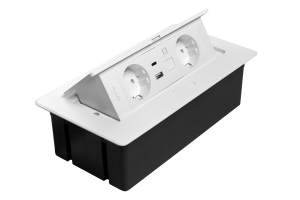 Priză de mobilă MULTISOFT, 2 prize Schuko, USB A+C, RJ45, AE-PBSUR2GS-10