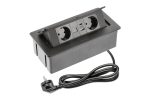 Priză de mobilă MULTISOFT, 2 prize Schuko, USB A+C, RJ45, AE-PBSUR2GS-20