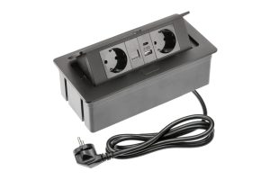Priză de mobilă MULTISOFT, 2 prize Schuko, USB A+C, RJ45, AE-PBSUR2GS-20