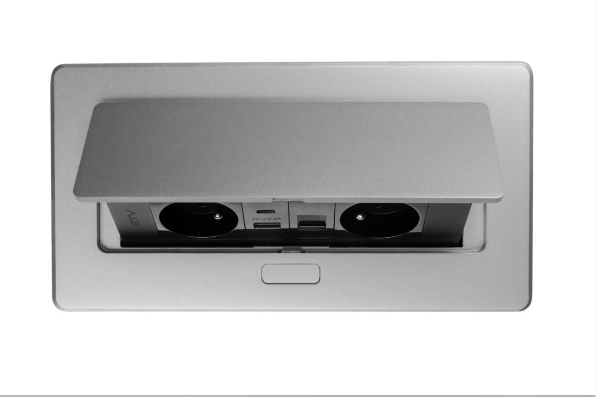 Priză de mobilă MULTISOFT, 2 prize Schuko, USB A+C, RJ45, AE-PBSUR2GS-53 - imagine 4