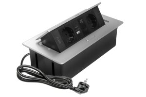 Priză de mobilă MULTISOFT, 2 prize Schuko, USB A+C, RJ45, AE-PBSUR2GS-53