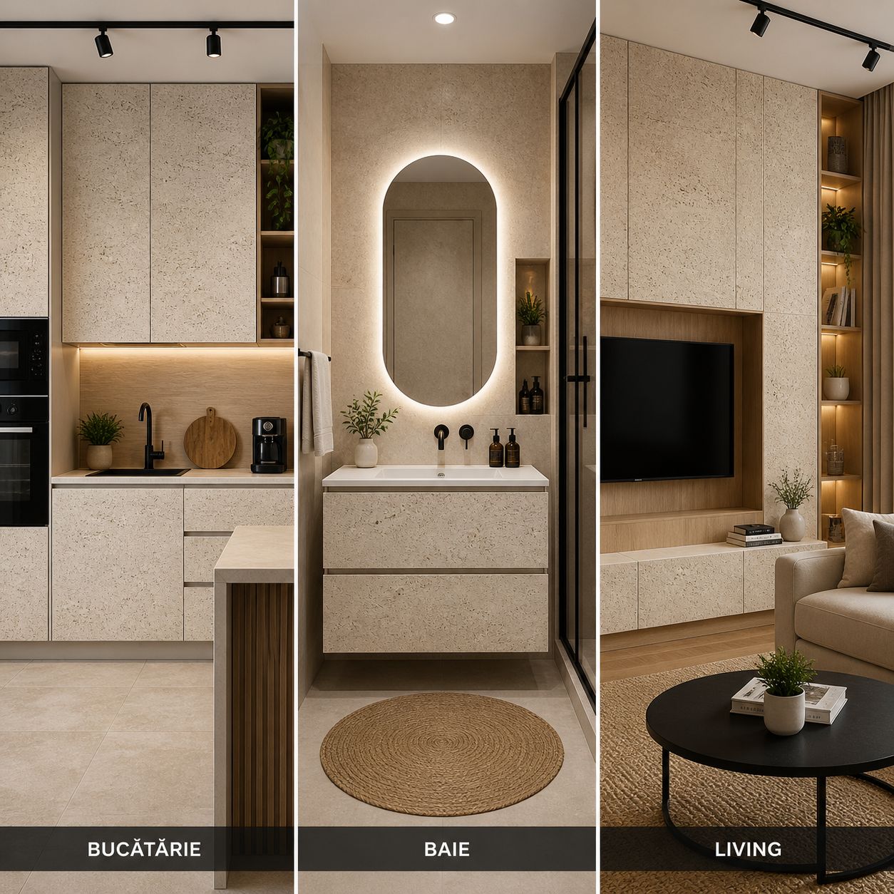 Panou MDF embosat Travertin Urban 18 mm 24099-8 2745x1220 mm - imagine 2