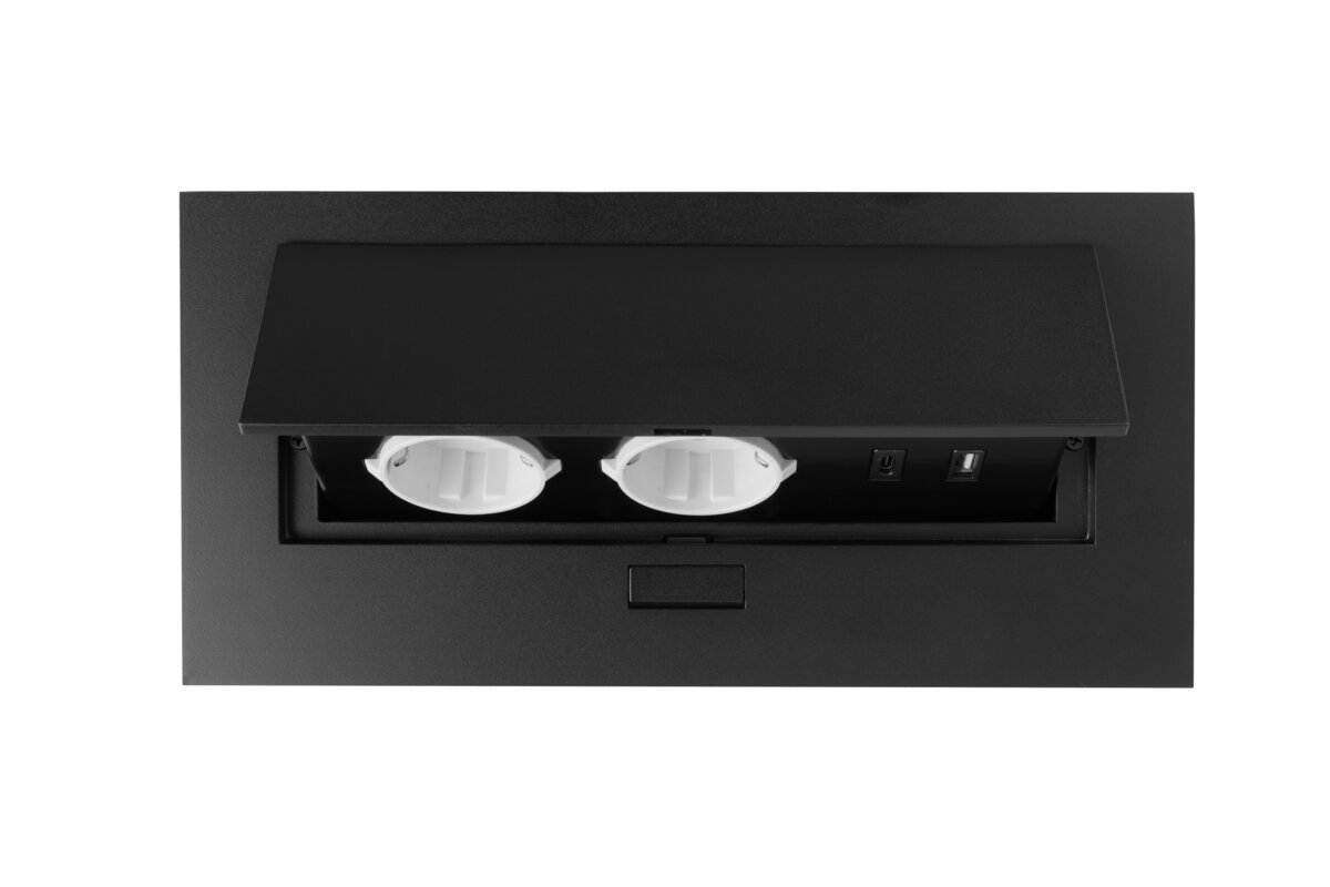 Priză de mobilă MULTISOFT, 2 prize Schuko, USB A+C, RJ45, AE-PBU02GS-20N - imagine 3