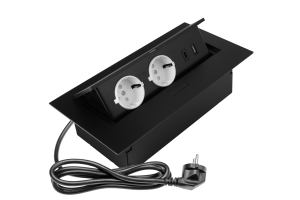 Priză de mobilă MULTISOFT, 2 prize Schuko, USB A+C, RJ45, AE-PBU02GS-20N