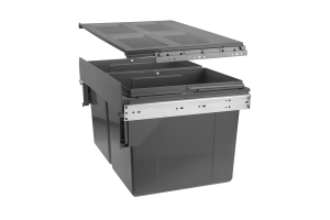 Coș gunoi 400 2x16 litri, montaj pe ușă, soft-close, încorporabil, antracit PB-45-400MF-2X16-60A