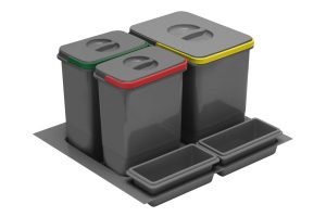 Coș gunoi MULTINO 600 1x15 litri+2x7 litri, plastic, antracit PB-91114100B5-A