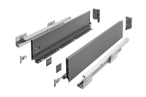 Sertar AxisPro H116 mm, 500 mm, soft-close, extragere totală, 40 kg, antracit PB-AXISPRO-KPL500B