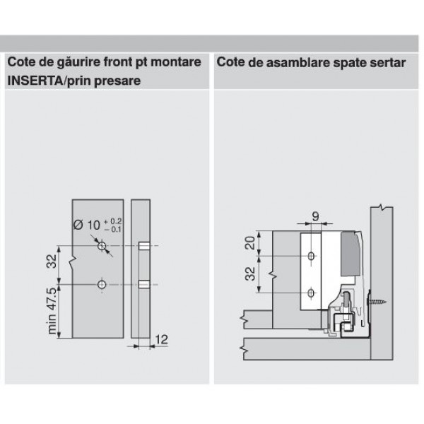 SERTAR TANDEMBOX ANTARO BLUMOTION, înălțime M, L=450 mm, alb mătase - imagine 4